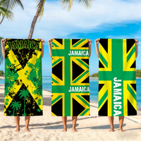 J-Jamaica Flag Towel Beach Oversized Soft Ultra Absorbent Quick Drying Large Pool Travel Camping Bathroom