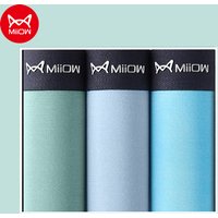 MiiOW 3Pcs Ice Silk Men Boxers Panties Comfortable Underpants Cotton Underwear Male L-5XL Antibacterial Boxershorts Lingerie