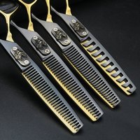 XUANFENG 6-Inch Gold Multiple Thinning Scissors Professional Hairdressing Shears for Styling And Trimming
