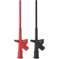 P5004 2pcs Quick Test Hook Clip 1000V High Voltage Flexible Professional Insulated Testing Probes with 4mm Socket