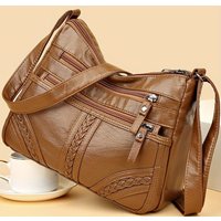Stylish Multi-color Quilted Crossbody Bag, Women's Soft Leather Shoulder Purse with Adjustable Strap, Ideal for Everyday