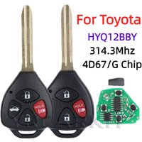 For Toyota Camry Avalon Corolla Matrix RAV4 Yaris Venza tC/xA/xB/xC HYQ12BBY 314.4Mhz ID4D 67 G Chip Car Remote Key Blade TOY43
