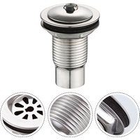 2pcs Kitchen Accessories Drain Filter Drain Button Easy To Install Stainless Steel Waste Stopper For Bathroom Pool Sink