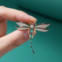 Fashion Crystal Vintage Dragonfly Brooch Large Brooches For Women Pins Wedding Jewelry Accessories