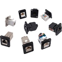 1Pc D-Type Connector RJ45-CAT6 Ethernet Connection Panel Mount Socket Network CAT5E Connectors