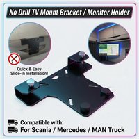 Universal Truck Cab TV Bracket Monitor Mount Holder No Drilling Required for Scania Mercedes MAN TGX