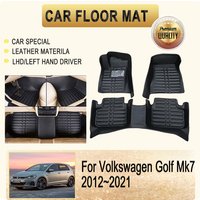 Car Floor Mats For VW Volkswagen Golf Mk7 Golf 7 2012~2021 Leather Pads Foot Carpet Left Hand Driver Rugs Cover Auto Accessories