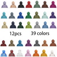 12pcs MOC building blocks solid color mini unprinted bricks 39 color building block dolls DIY children's toys