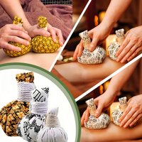 Three different-colored moxibustion massage balls, which can be heated, massaged, portable, and used on the whole body manually.