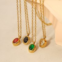 WILD & FREE 18K Gold Plated Stainless Steel Zircon Pendant Necklace for Women Elegant Charm Fine Chain Waterproof Trendy Jewelry