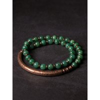 African Green Retro Vintage Designer Jewelry Red Stone Copper Beaded Handcrafted Couple Bracelets For Women Wholesale Items