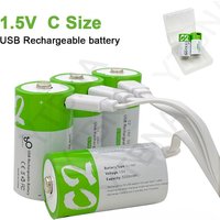 1.5V 5000mWh LR14 C rozmiar akumulator li-po typu C ultraszybkie ładowanie USB bateria litowa do latarki kuchenka gazowa