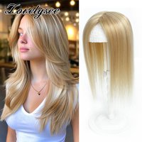 12x13cm Skin Scalp Topper Hair Piece Clip in Natural Hair Topper for Women 10"-14" Straight Brazilian Remy Human Hair Topper image 4