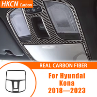 Car Accessories Carbon Fiber Interior Roof Reading Light Panel Decals Cover Trim Sticker Modification For Hyundai Kona 2018—2023