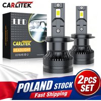 CARLitek 30000LM H7 H11 H4 Żarówki LED do reflektorów samochodowych 220W, LEDowe lampy samochodowe H4 H1 H8 H9 9005 HB3, diody samochodowe Canbus 6000K 12V, 2 sztuki.