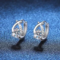 0.5CT 5MM Real Moissanite Hoop Earrings PT950 Platinum Certified Luxury Sparkling Diamond Jewelry for Women