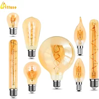 1-10szt E27 E14 Retro Edison LED Żarówka AC 220V Spiral Light C35 G45 A60 ST64 G80 G95 G125 Szklana żarówka Retro Candle Lamp