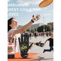 AliExpress Kyncilor 1 pair of parent-child fun graffiti burger sports cycling gloves, non slip, shock-absorbing, wear-resistant, breathable cycling