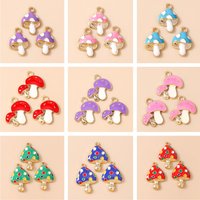 20pcs Cute Colorful Enamel Food Mushroom Charms Pendants for Jewelry Making Necklaces Earrings Bracelets DIY Crafts Accessories