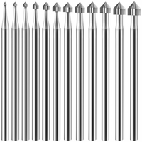 12Pc Cylinder Cone Shape Carving Burr Sets Jewelry Burr SetsShank Jewelry Making Stone Setting Burs for Lapidary 008-040
