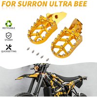For Surron Ultrabee Motorcycles Footpegs Footrest Electric Dirt Bike Aluminum Part For Ultra Bee Motocross Black Gold Pedal