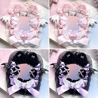 1Pc Lace Bat Wings Photo Card Holder, Anime Character Merchandise, Guka Display Card, Celebrity Fan Club Otaku B8 Small Card, Otaku Ita Bag Decoration Card Holder