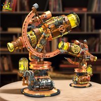 HUIQIBAO 797PCS Simulation Punk Telescope Machine Model with light Building Blocks Spyglass Bricks Puzzle Assemble Children Toys