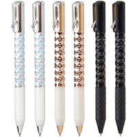 Luxury Geometric Retractable Gel Pens, 0.5mm Black Ink Rapid Dry Fine Point Pen, Creative Decompression Stationery for Office Sc