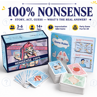 100% Nonsense Bluff Story Card Game for 3-6 Players, Answer Guessing Party Game with Improv Talking, Creative Stories, Blank Ans