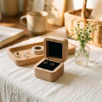 1/10pcs Blank Wood Jewelry Box Wedding Ring Box Earring Rings Jewelry Organizer Bracelet Package Case Jewelry Anniversary Gift