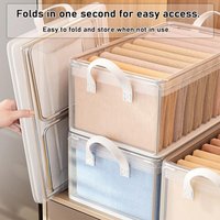 Clear PVC Foldable Closet Storage Bins With Sturdy Steel Frame Stackable Organizer Boxes For Sweaters Toys Blankets Lidded