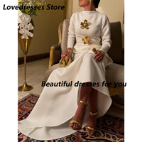 Elegant High Neck Evening Dress for Women Long Sleeves Evening Gown Sequin Flowers Mermaid Prom Gown Party Dresses Customized