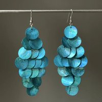 Round Geometric Shell Tassel Earrings Beach Vacation Style Elegant Ear Hooks Fashionable and Versatile Niche and High-End Feelmr