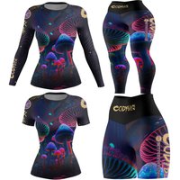 New Bjj Jiu Jitsu Rashguard T-Shirt+Pant 4PCS/set Women Muay Thai MMA Shorts Wrestling Boxing Jerseys Rash Guard Sport Clothing