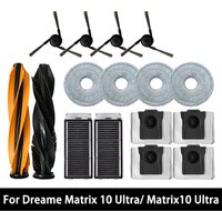 For Dreame Matrix 10 Ultra Robot Vacuum Cleaner Accessories Main Side Brush Mop Cloth Hepa Filter Dust Bag