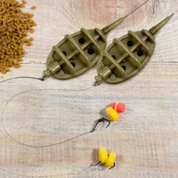 Carp Fishing Feeder Mould Set-Easy Inline Method Perfect for Catching More Fish High-Index Plastic Groundbait Maker