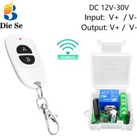 Diese RF 433 Mhz commutateur de télécommande de porte universelle DC 12 V 24 V 10A relais récepteur Mini Module télécommande pour porte LED