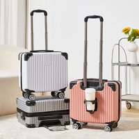 18-Inch Carry-on Luggage With Cup Holder Small Suitcase For Men And Women For Short Trips With Swivel Wheels Lightweight