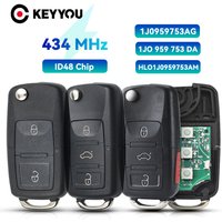 KEYYOU 2/3/4 Buttons 1J0959753 DA AH AG 1K0959753G 433Mhz ID48 Remote Car Key For VW PASSAT Polo Skoda Seat Polo Golf Beetle
