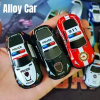 10pcs Alloy Car Model Toys Mini Diecast Iron Sheet Police Cars for Boys Sliding Inertia Vehicle Kids Birthday Birthday Toy Gifts