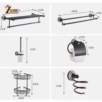 ZGRK Black Bronze Bathroom Accessories Toilet Brush Holder Towel Bar Cloth Hook Soap Dish Classtic Bathroom Hardware Kit