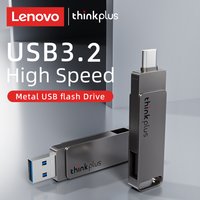 Lenovo USB 3.2 Type-C Flash Drive, Metal Dual Interface Pendrive, High Speed Memory Stick for Phone Laptop PC