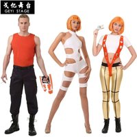 The Fifth Element Leeloo Orange Strap White Jumpsuits Movie Cosplay Costume Props Halloween Party Vest For Women and Men gdk