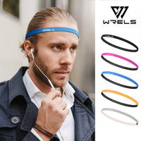 WRELS 2PCS Sports Yoga Thin-Band Headband Running Elastic Sweat Absorption Headband Quick Dry Anti-slip Breathable Sweatbands