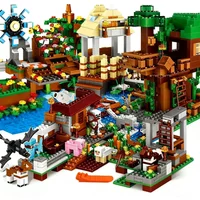 Mine World、Tree House、Windmill Farm、Village、Animal Figures、Waterfall River、MOC Building Blocks、Small Particle Bricks、Kids Gift