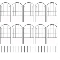 24BA 10Pcs Arched Metal Garden Fence Panels 13x24Inch Flower Bed Edging Animal Barrier Fence for Yard Patios Decoration