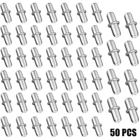 50 X Shelf Support Pegs Nickel Plated Pins For Cabinet Furniture Closet Bracket Bookcases Shelving Storage Bracket