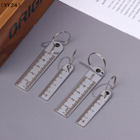 Stainless Steel Mini Ruler With Keychain - Measuring Tool For Office And School Supplies (Anti-loss Measuring Ruler)ใYY24ใ