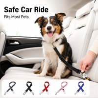 Reflective Dog Car Seat Belt Adjustable Pet Safety Strap with Damping Belt for Vehicle Travel Harness Lead Daily Use