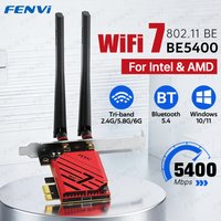 fenvi WiFi 7 Pcie Wireless Adapter Bluetooth 5.4 MT7925 WiFi7 Network Card BE5400 Tri Band 2.4G/5G/6GHz for Win 10/11 Desktop PC